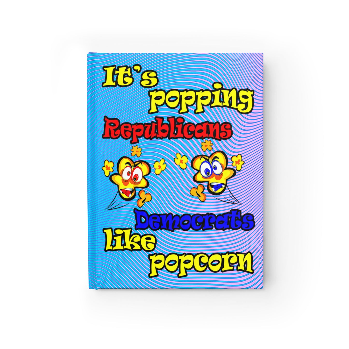 popping like popcorn - journal-lined (light blue-purple wave)