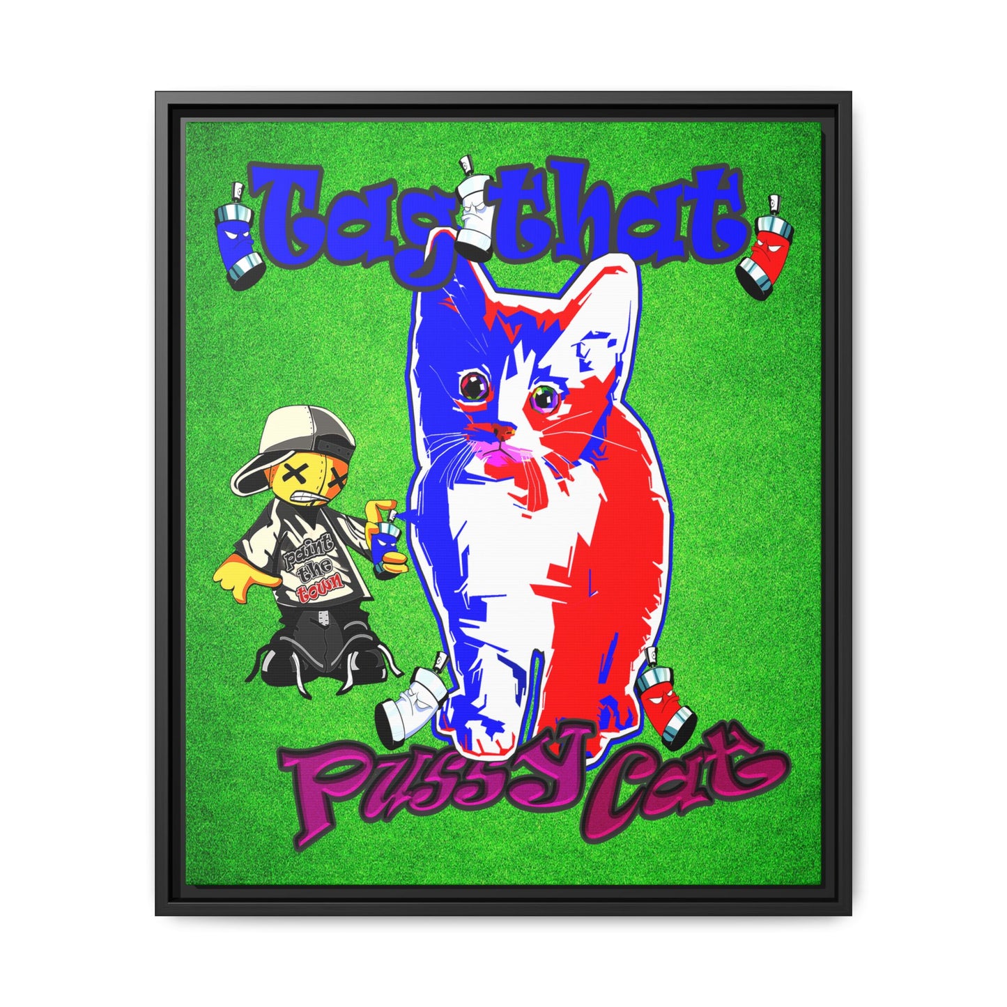 tag that - framed canvas art (green turf)