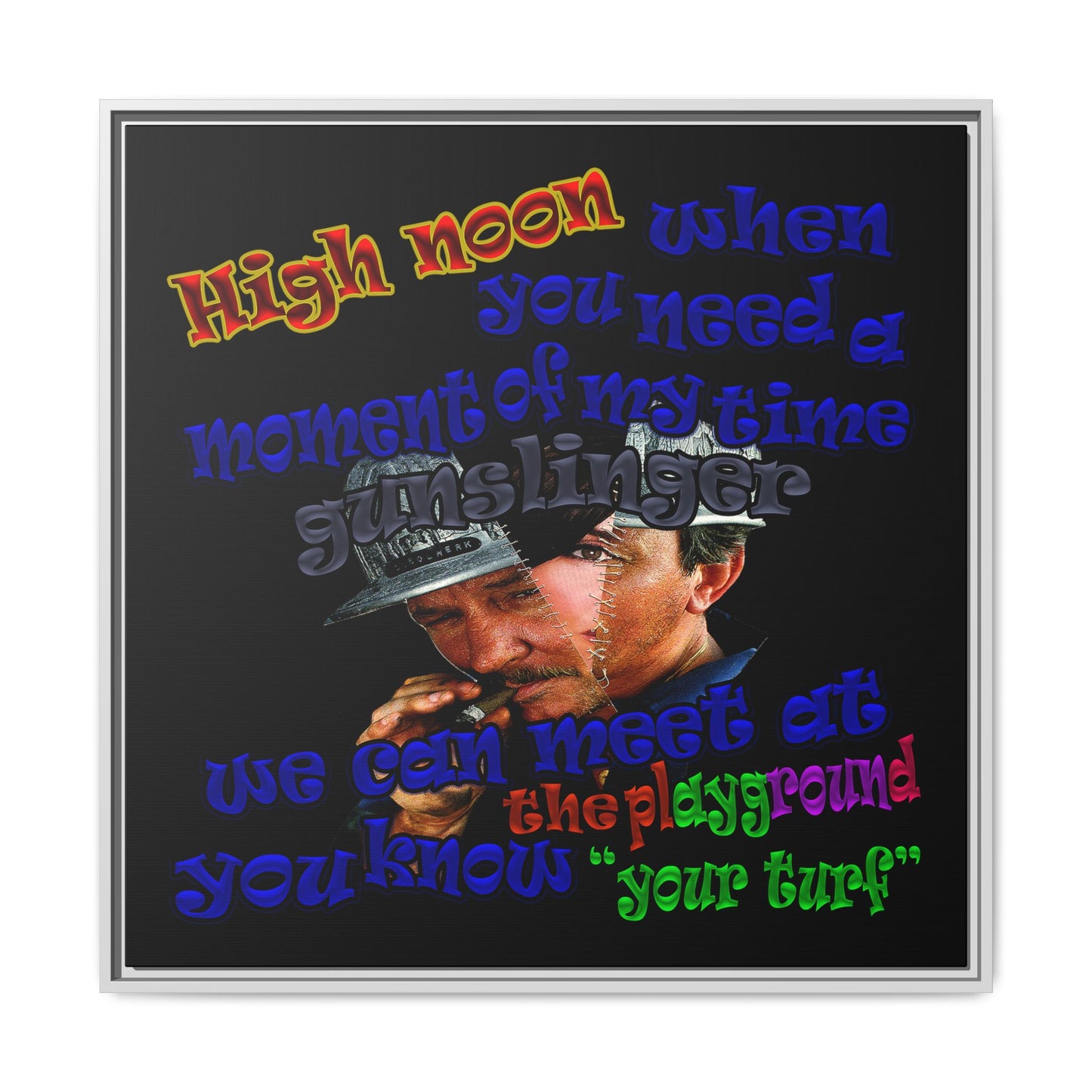 high noon - framed canvas art (black)