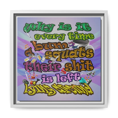 the bum's shit - framed canvas art (light blue-pink wave)
