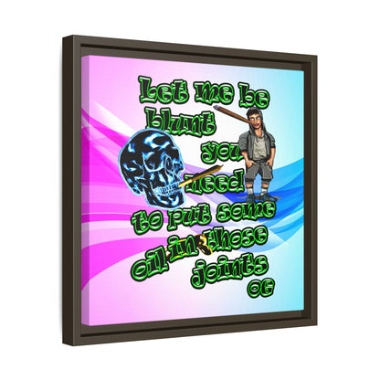 og - framed canvas art (light blue-pink wave)