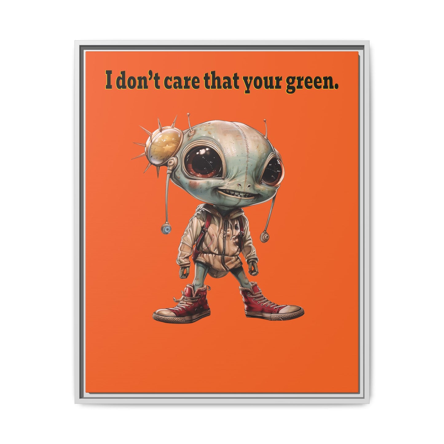 I don't care that your green - framed canvas art (orange)