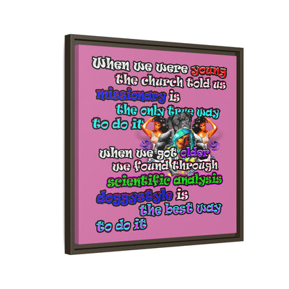 doggystyle - framed canvas art (light pink)