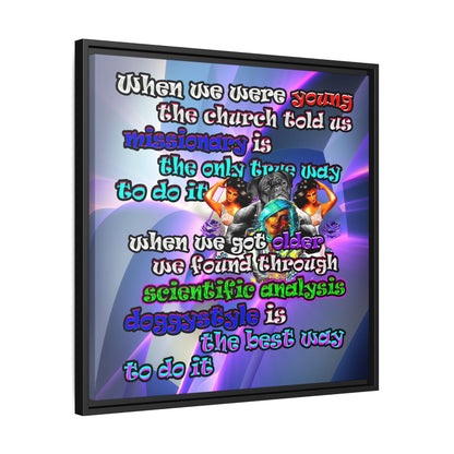 doggystyle - framed canvas art (grey-pink wave)