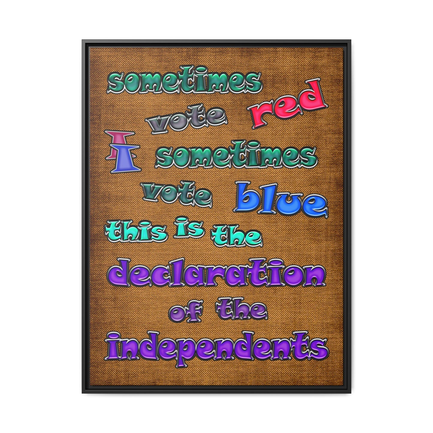 declaration of the independents - framed canvas art (brown papyrus)