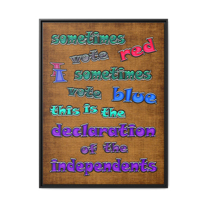 declaration of the independents - framed canvas art (brown papyrus)