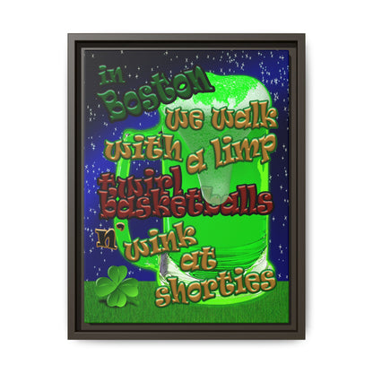 celtics logo - framed canvas art ('snoops' background)