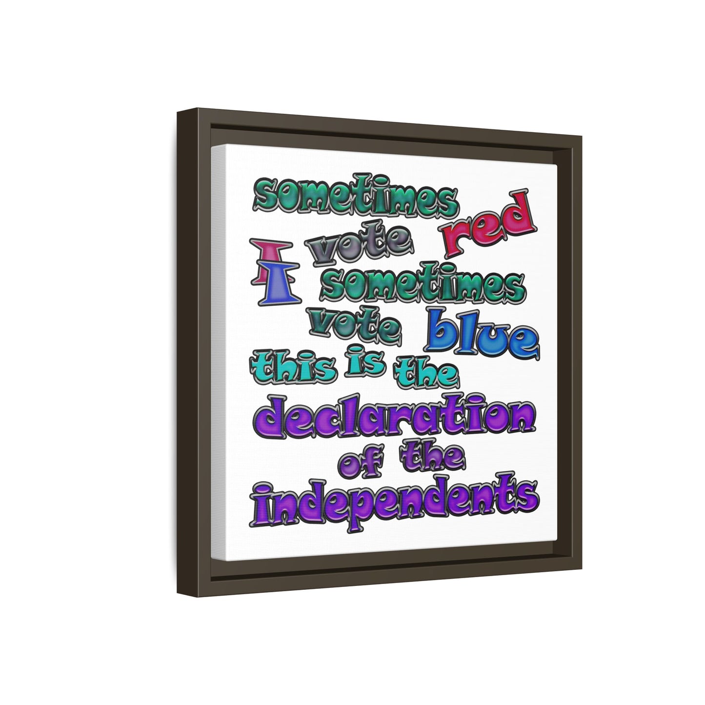 declaration of the independents - framed canvas art (white)