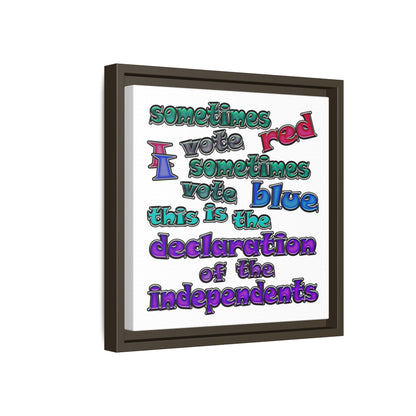 declaration of the independents - framed canvas art (white)