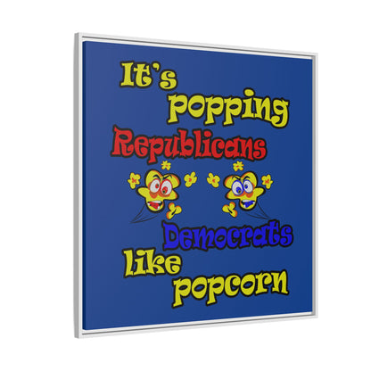 popping like popcorn - framed canvas art (dark blue)