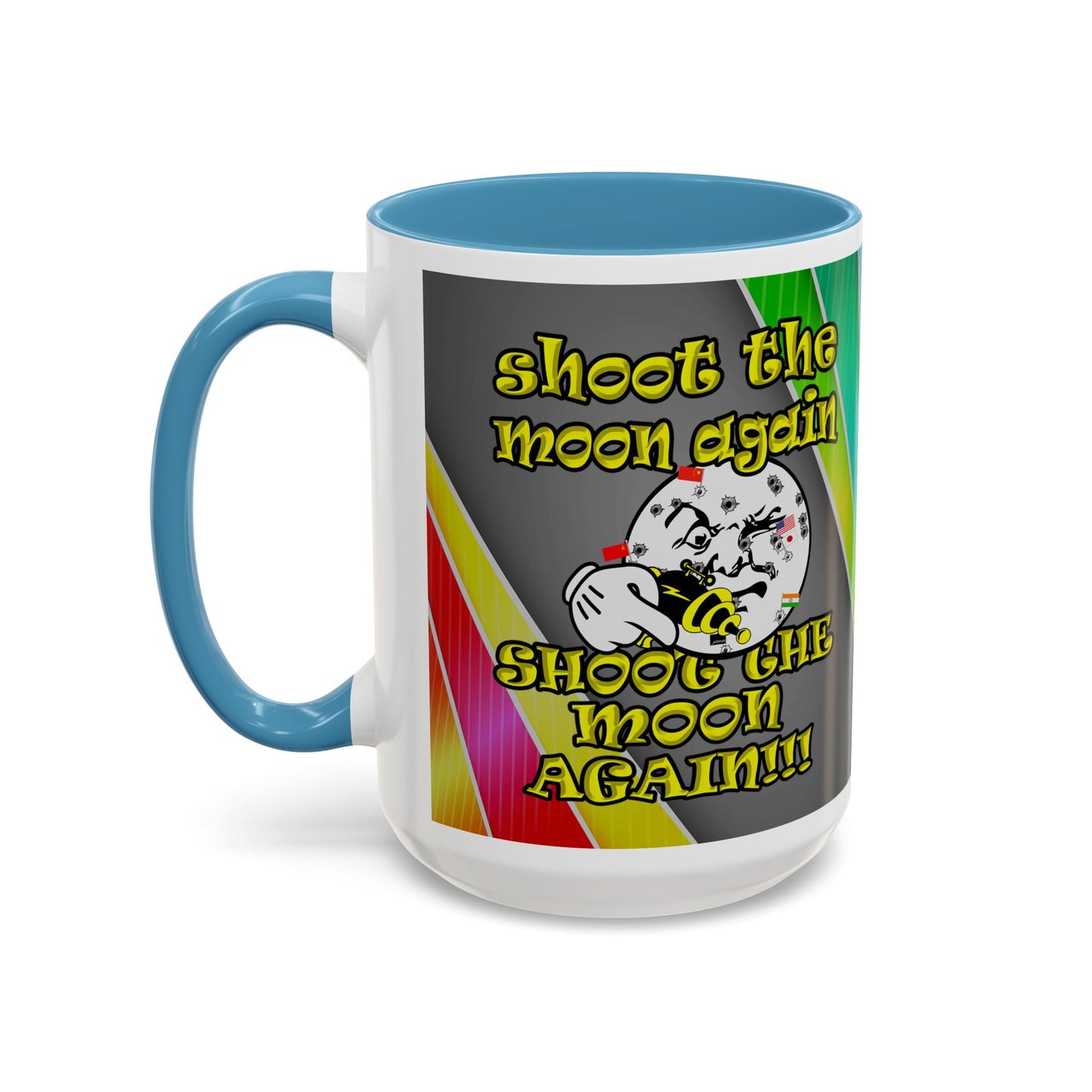 shoot the moon again - Accent Mug (rainbow split)