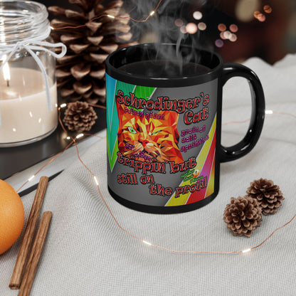 schrodinger's cat - Black Mug (rainbow split)