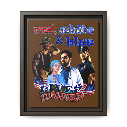rw&b lives matter - framed canvas art (brown)