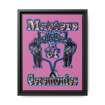 em cee squared - framed canvas art (light pink)