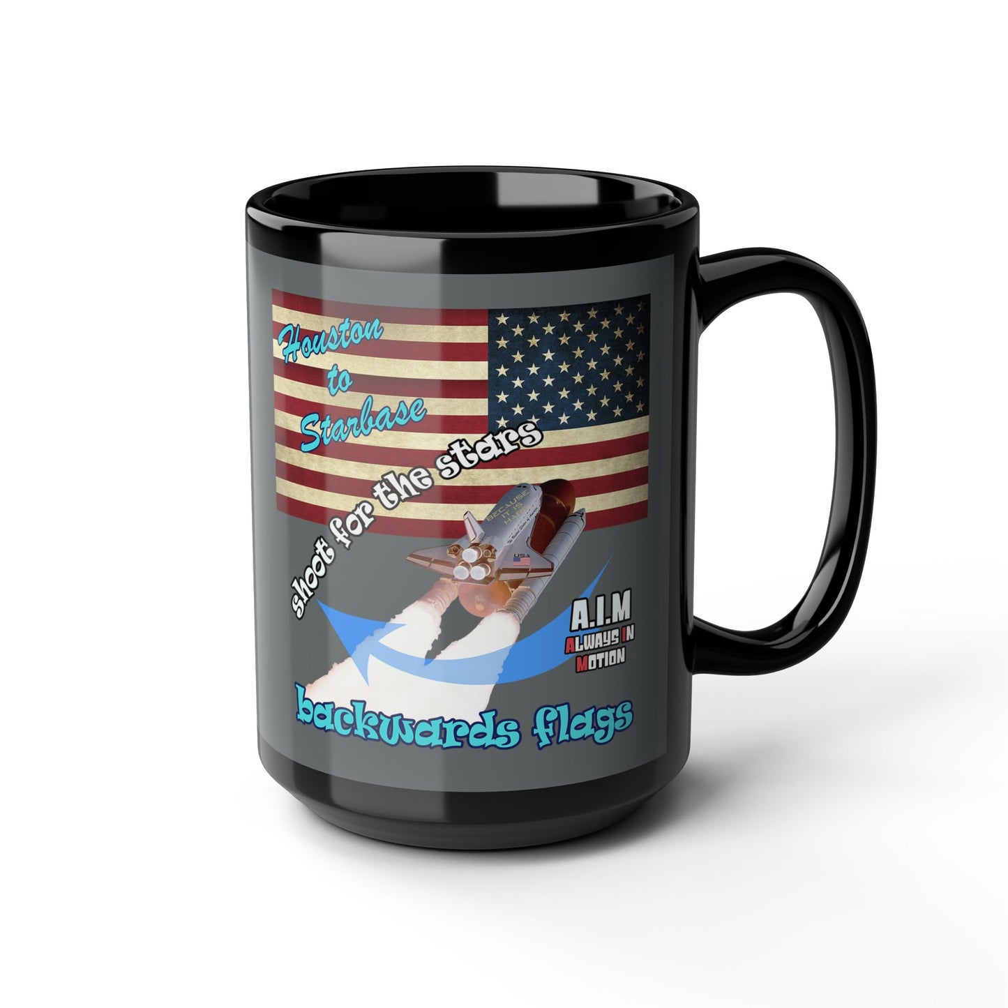shoot for the stars - Black Mug (dark grey)