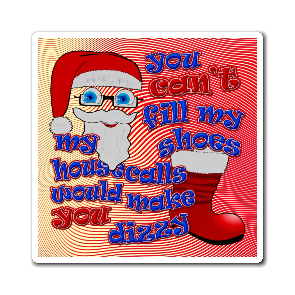 santa's shoes - Magnets - (yellow-orange wave)