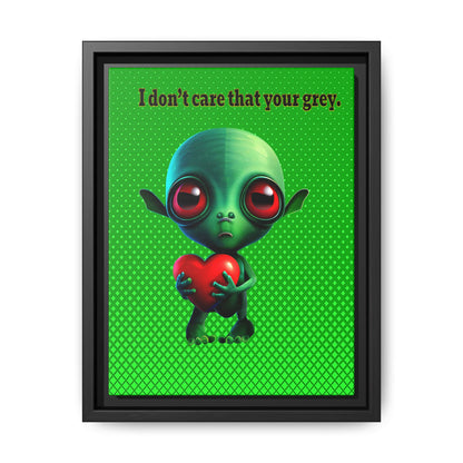I don't care that your grey - framed canvas art (logo green)