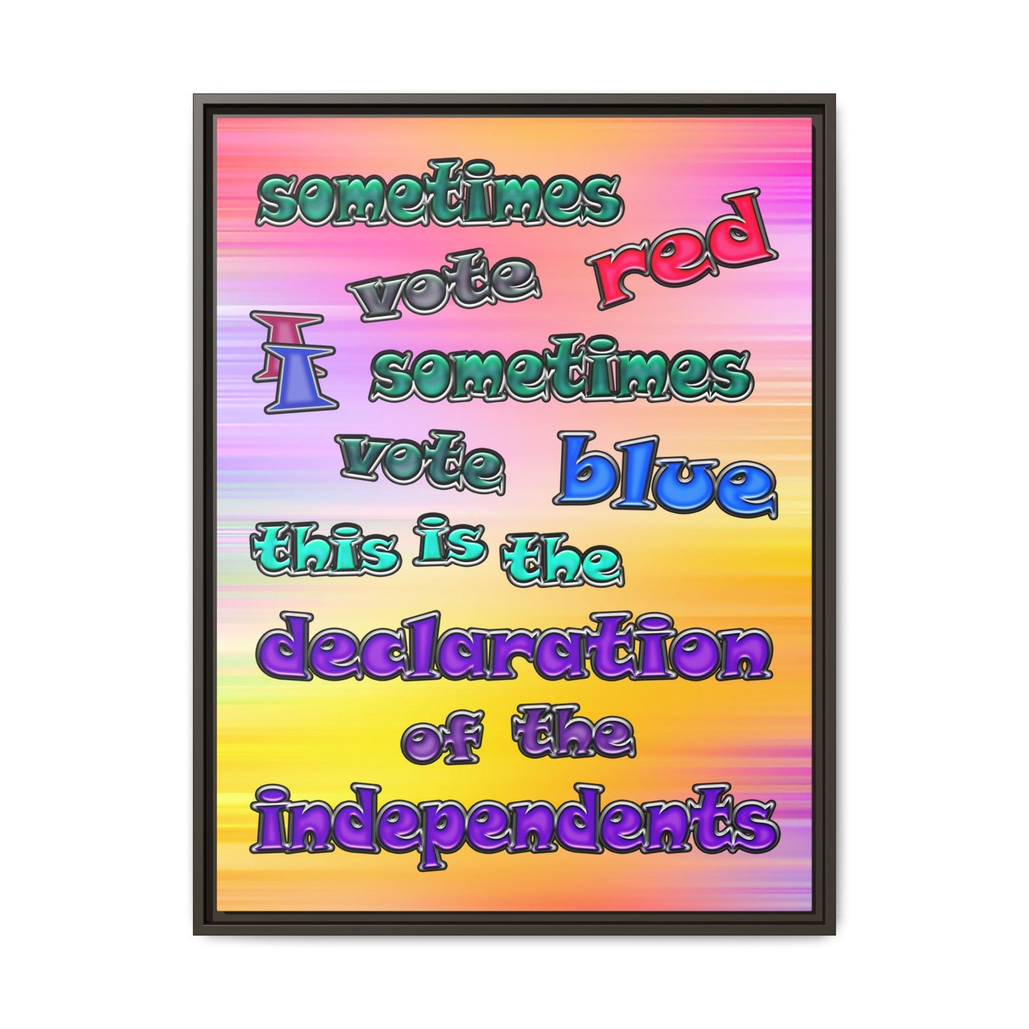 declaration of the independents - framed canvas art (color blur)