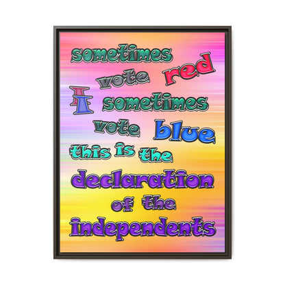 declaration of the independents - framed canvas art (color blur)