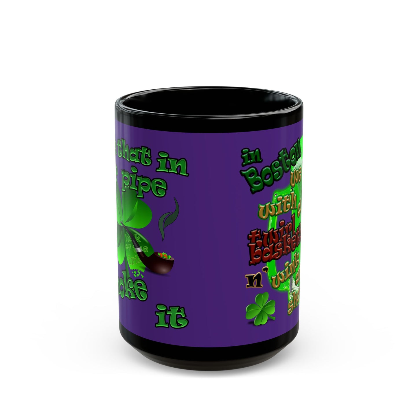 celtics logo - Black Mug (purple)