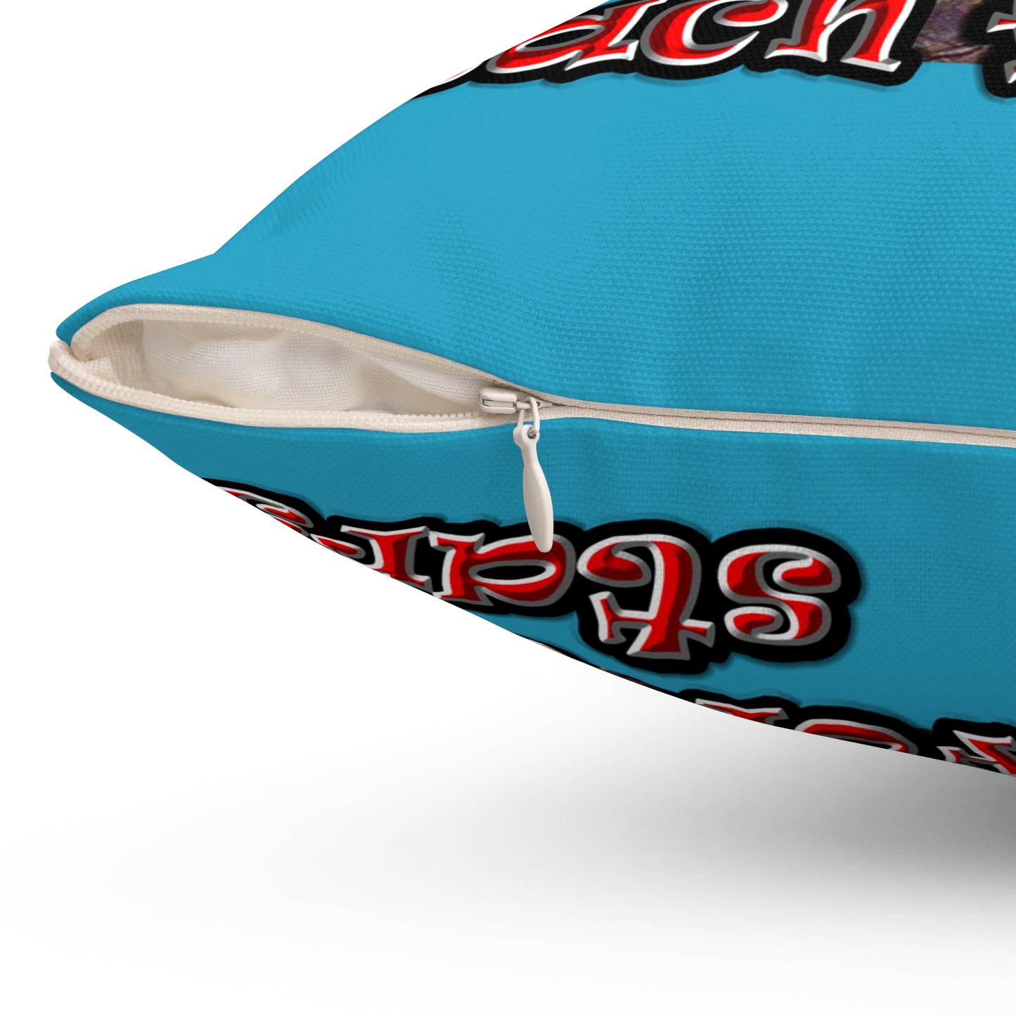 defy conquer reach - Spun Polyester Square Pillow - (turquoise)