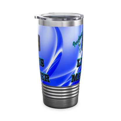 irrelevant - Ringneck Tumbler, 20oz (blue-white wave)