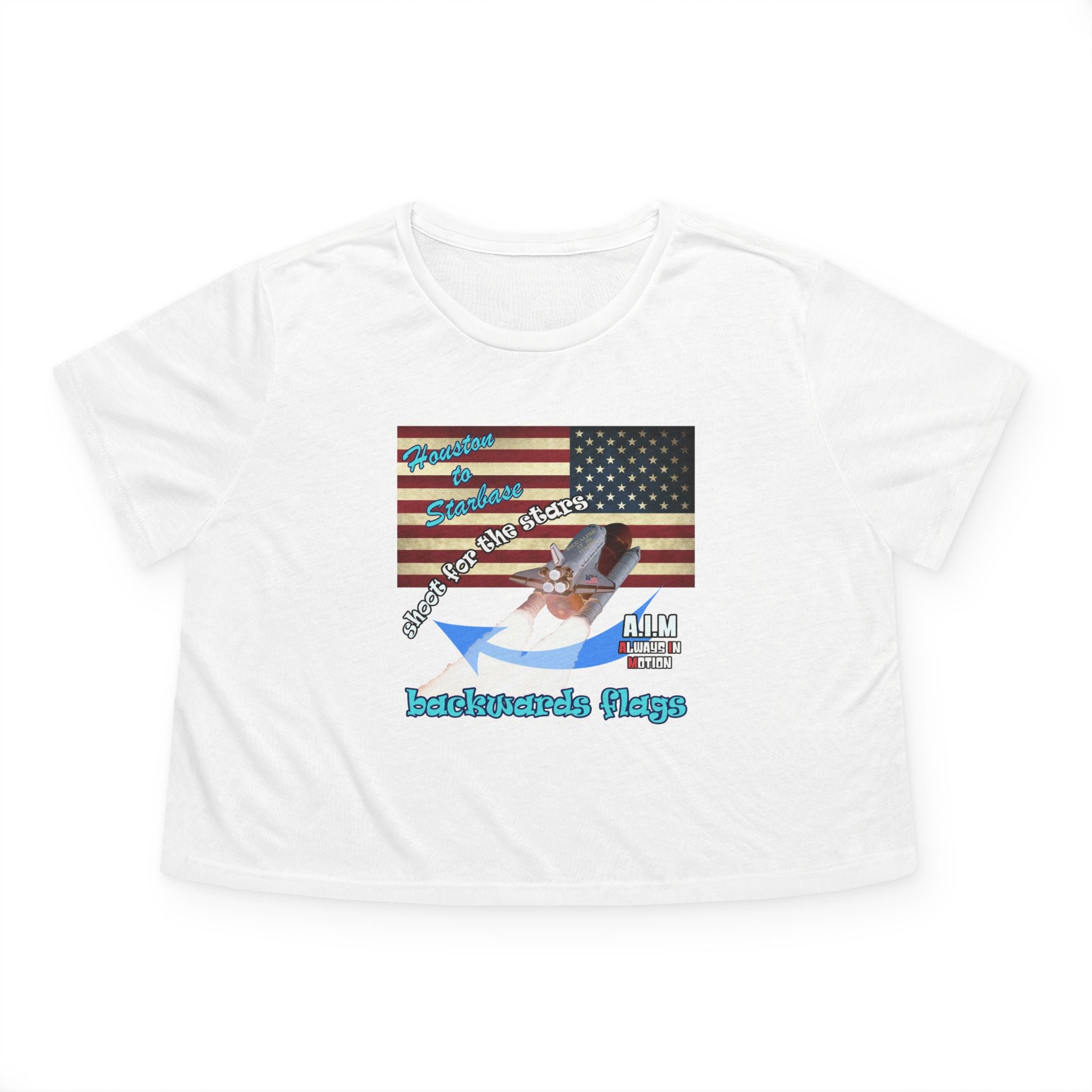 shoot for the stars - Women's Flowy Cropped Tee
