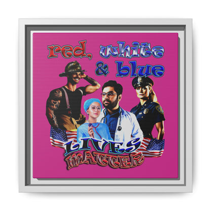 rw&b lives matter - framed canvas art (pink)