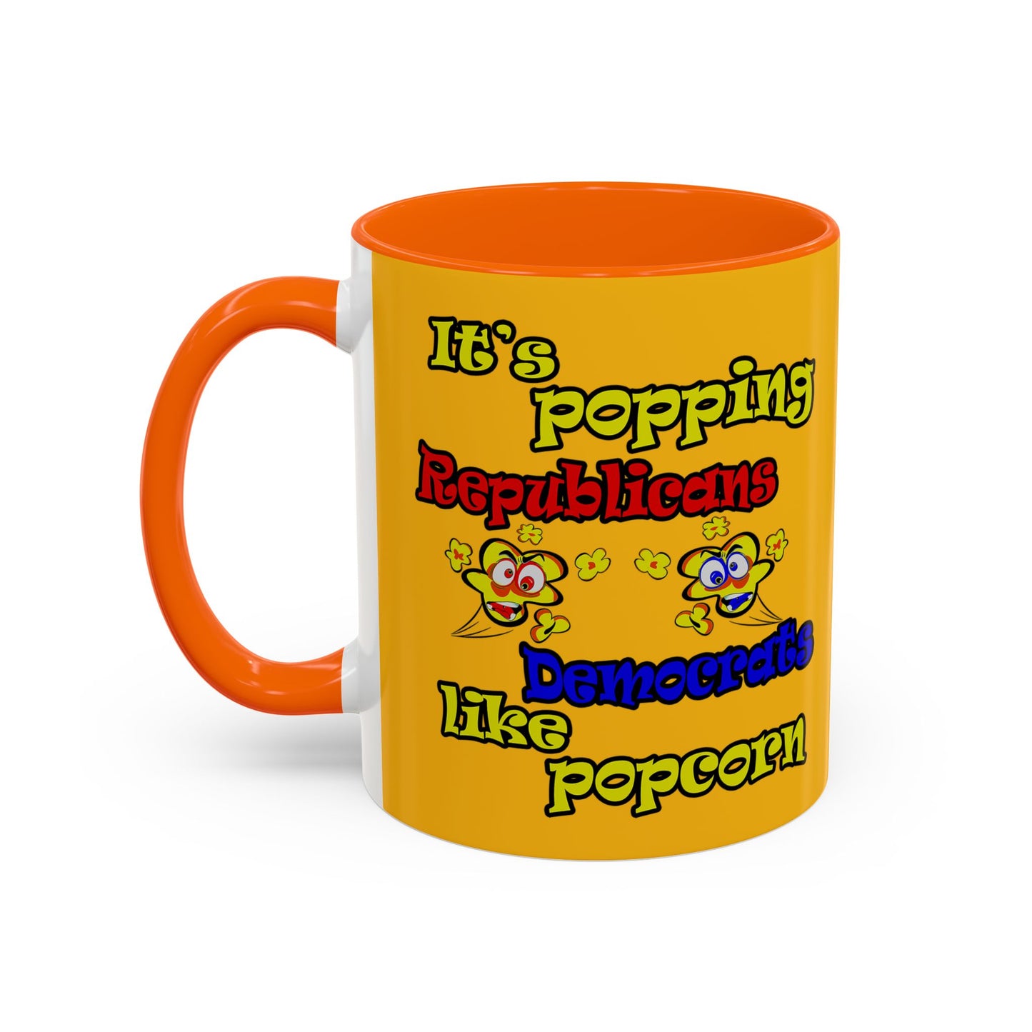 popping like popcorn - Accent Mug (yellow)