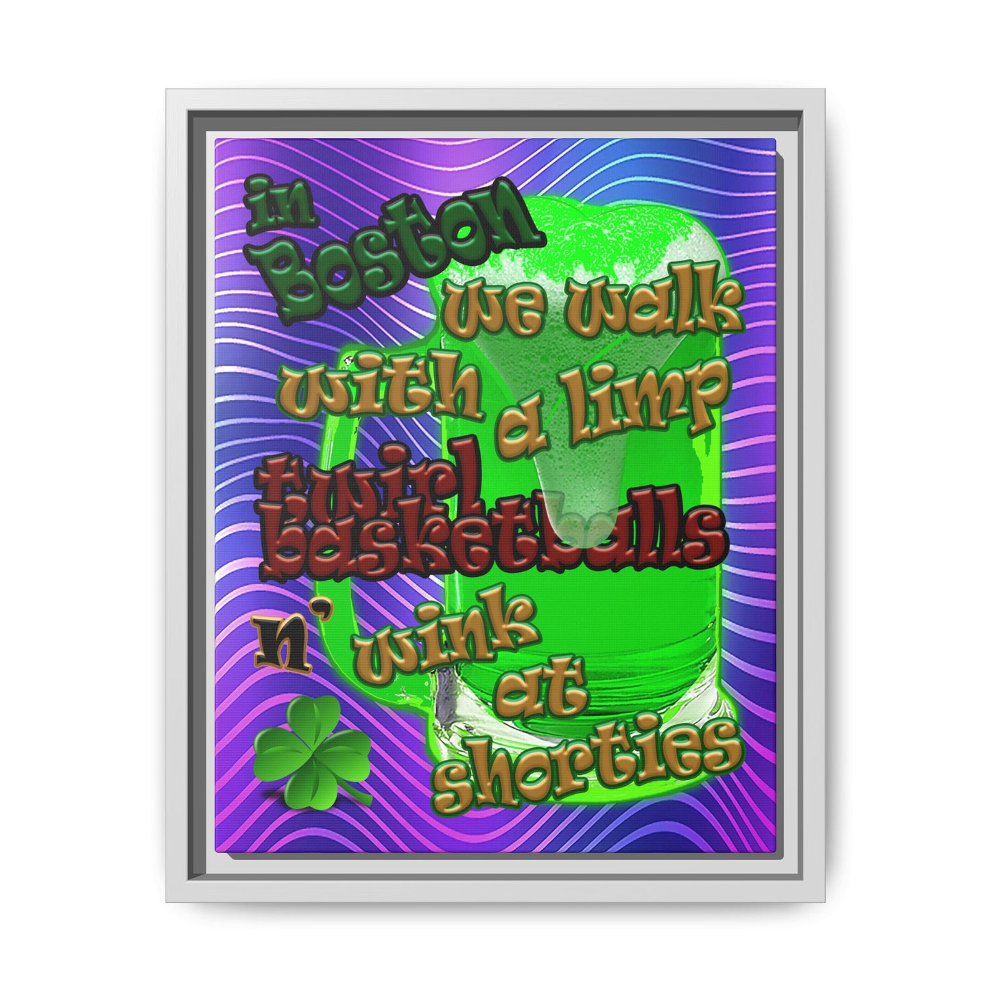 celtics logo - framed canvas art (purple wave)