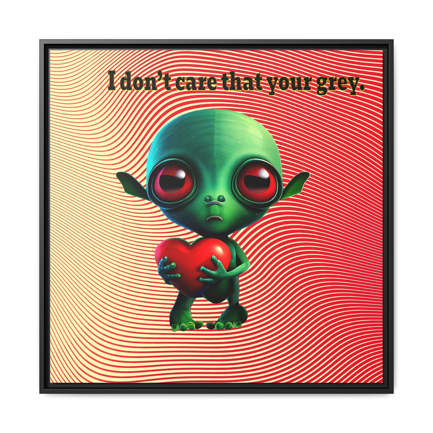 I don't care that your grey - framed canvas art (yellow-orange wave)