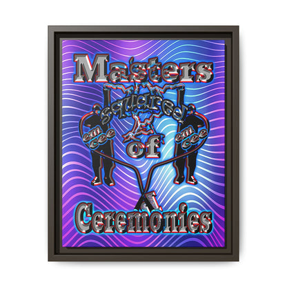 em cee squared - framed canvas art (purple wave)