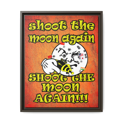 shoot the moon again - framed canvas art (burnt orange)