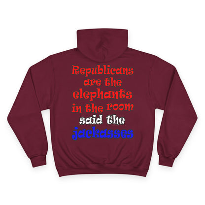 donkeys and elephants - Champion Hoodie