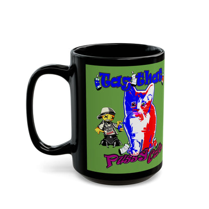 tag that - Black Mug (green)