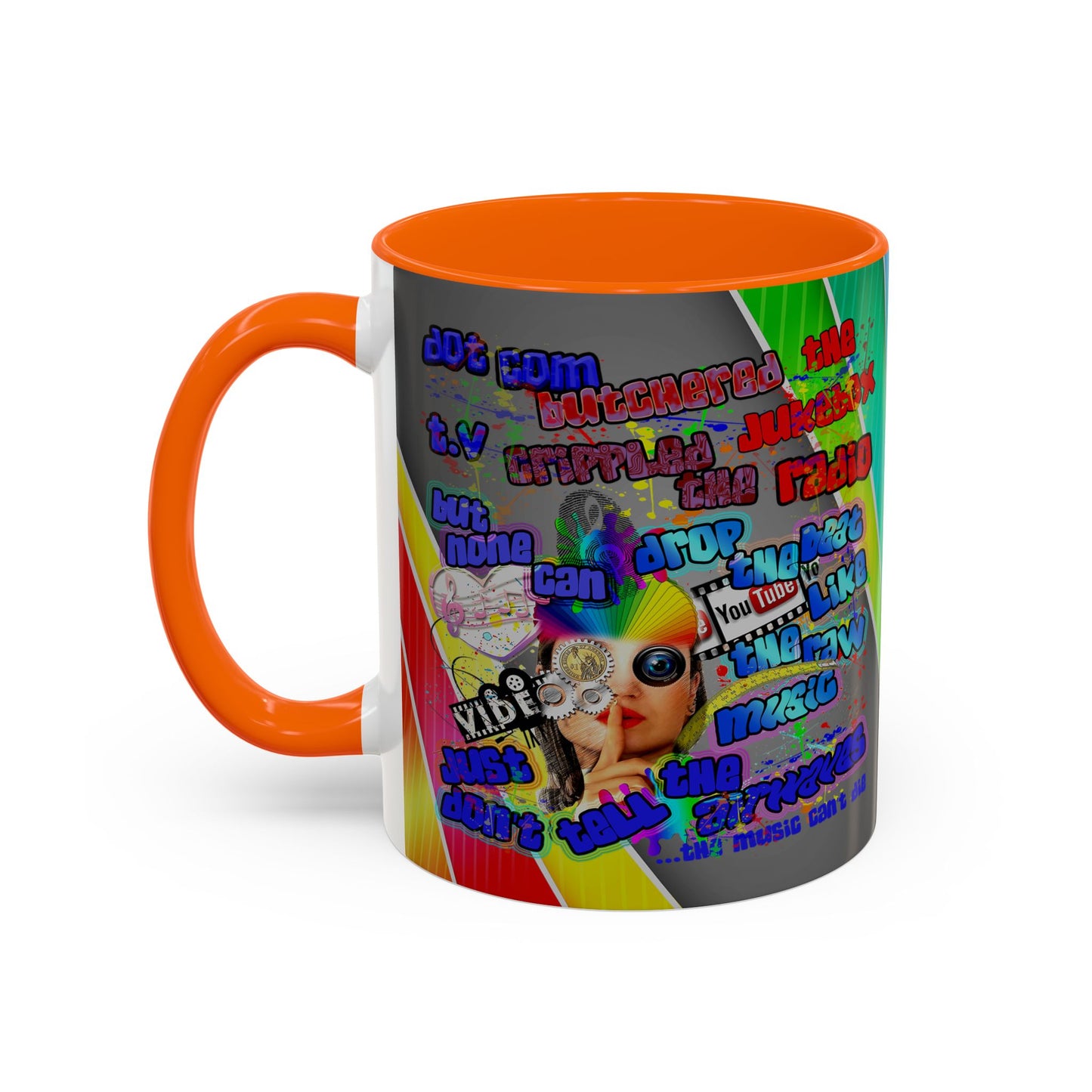 drop the beat - Accent Mug (rainbow split)