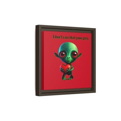 I don't care that your grey - framed canvas art (dark red)