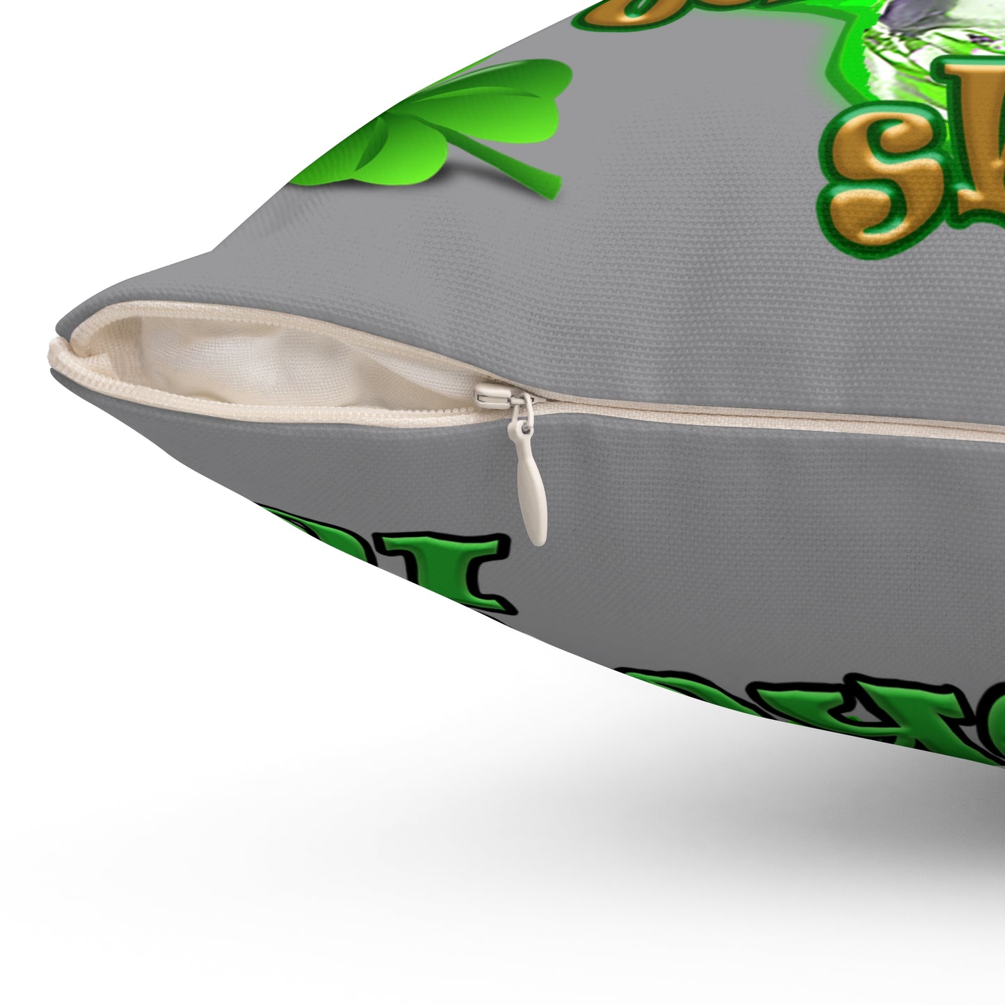 celtics logo - Spun Polyester Square Pillow - (grey)