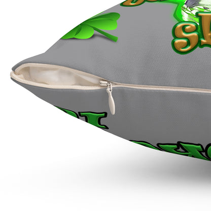 celtics logo - Spun Polyester Square Pillow - (grey)