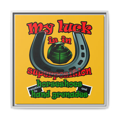 my luck - framed canvas art (yellow)