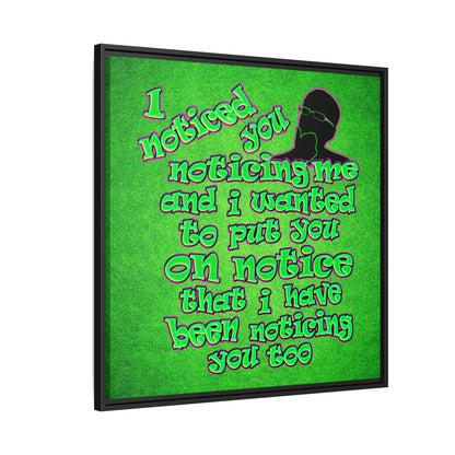 noticed you noticing - framed canvas art (green turf)