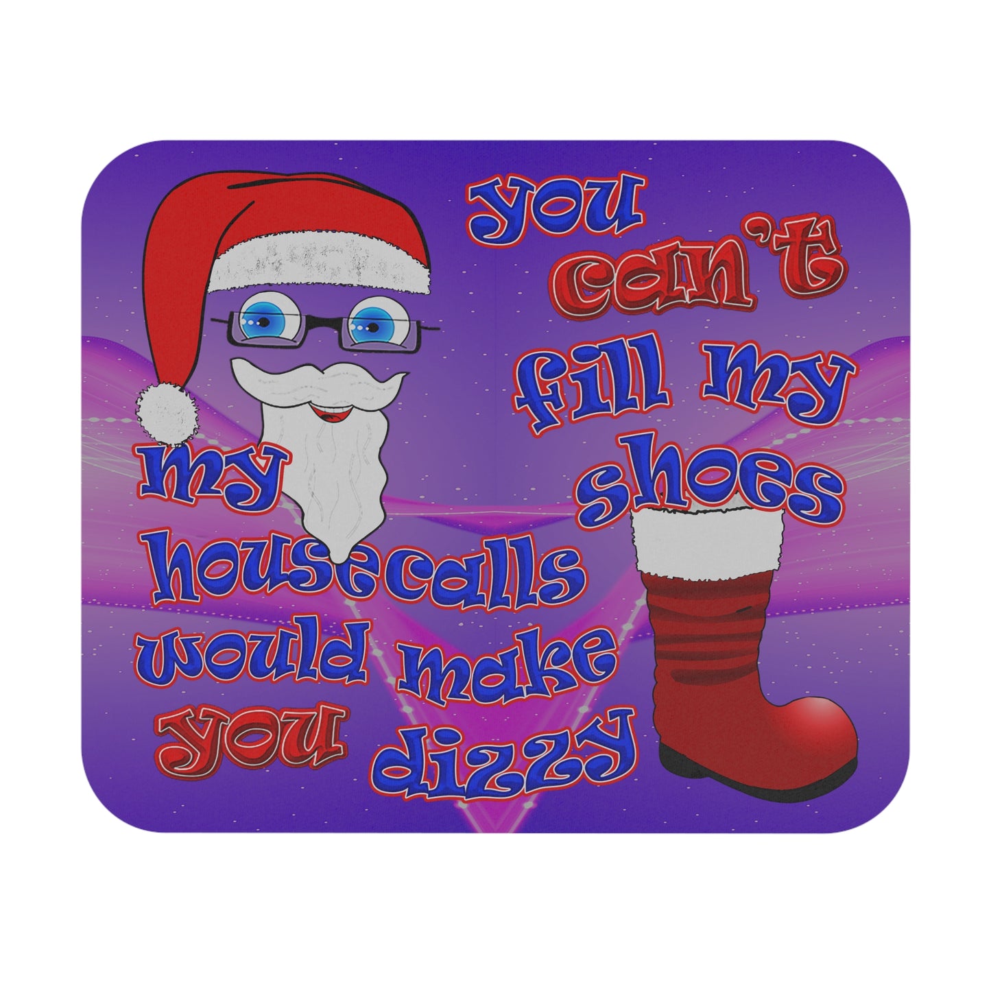 santa's shoes - Mouse Pad (Rectangle) (purple-pink wave)