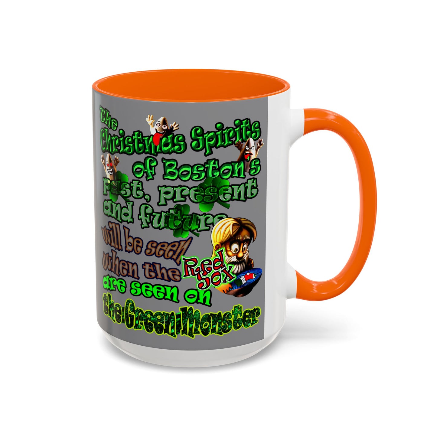 christmas spirits of boston - Accent Mug (grey)