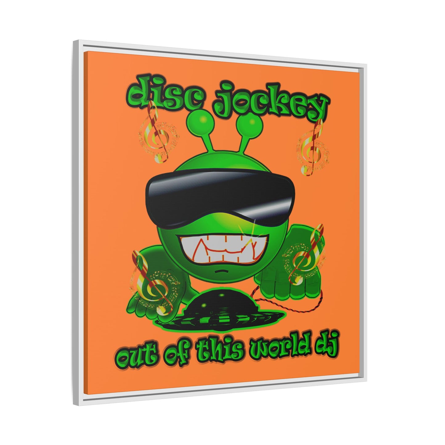 disc jockey - framed canvas art (crusta)