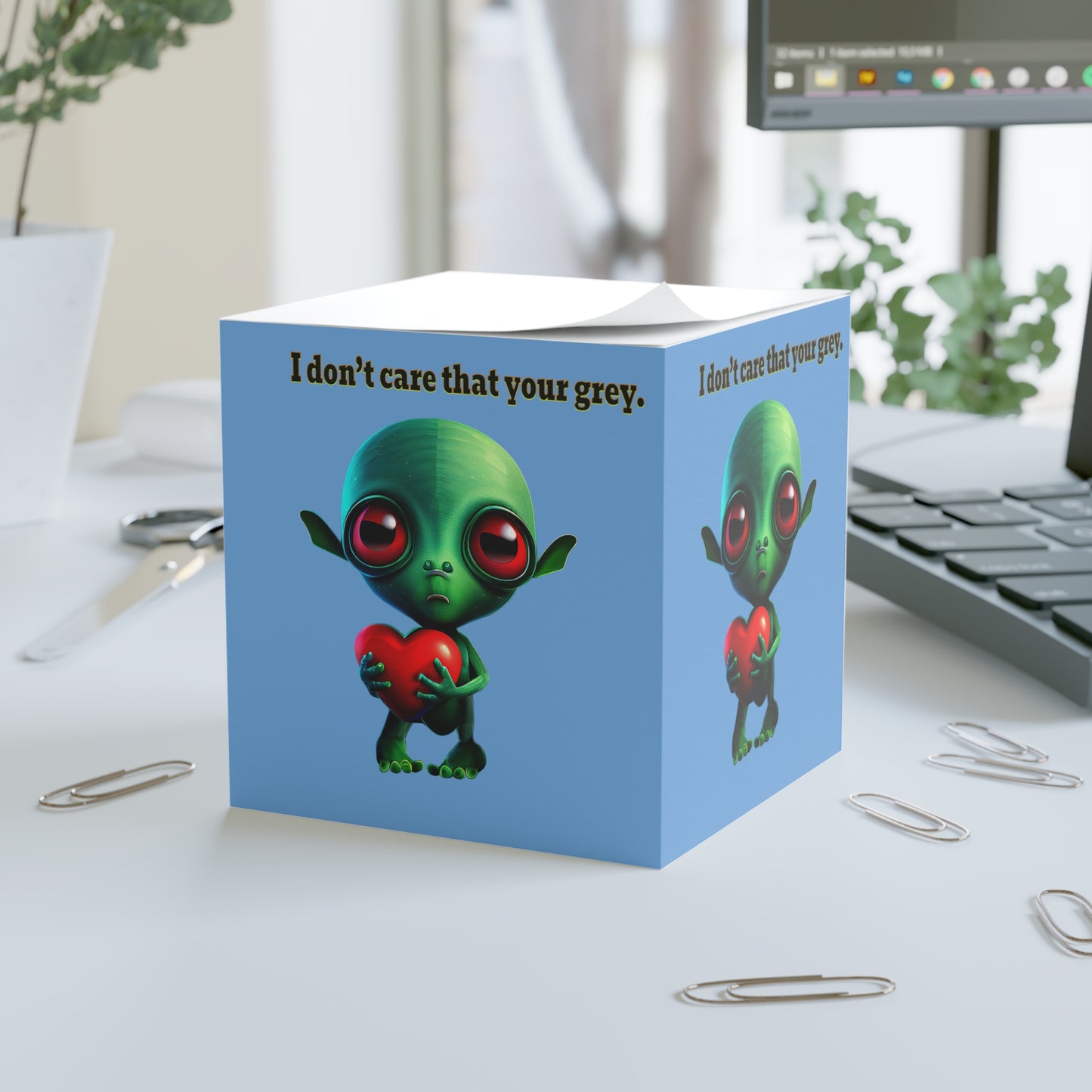 I don't care that your grey - note cube (light blue)