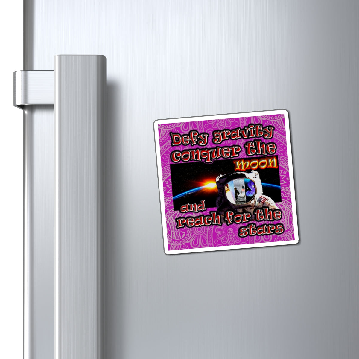 defy conquer reach - Magnets - (pink swirl)