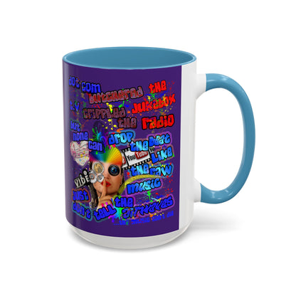 drop the beat - Accent Mug (purple)