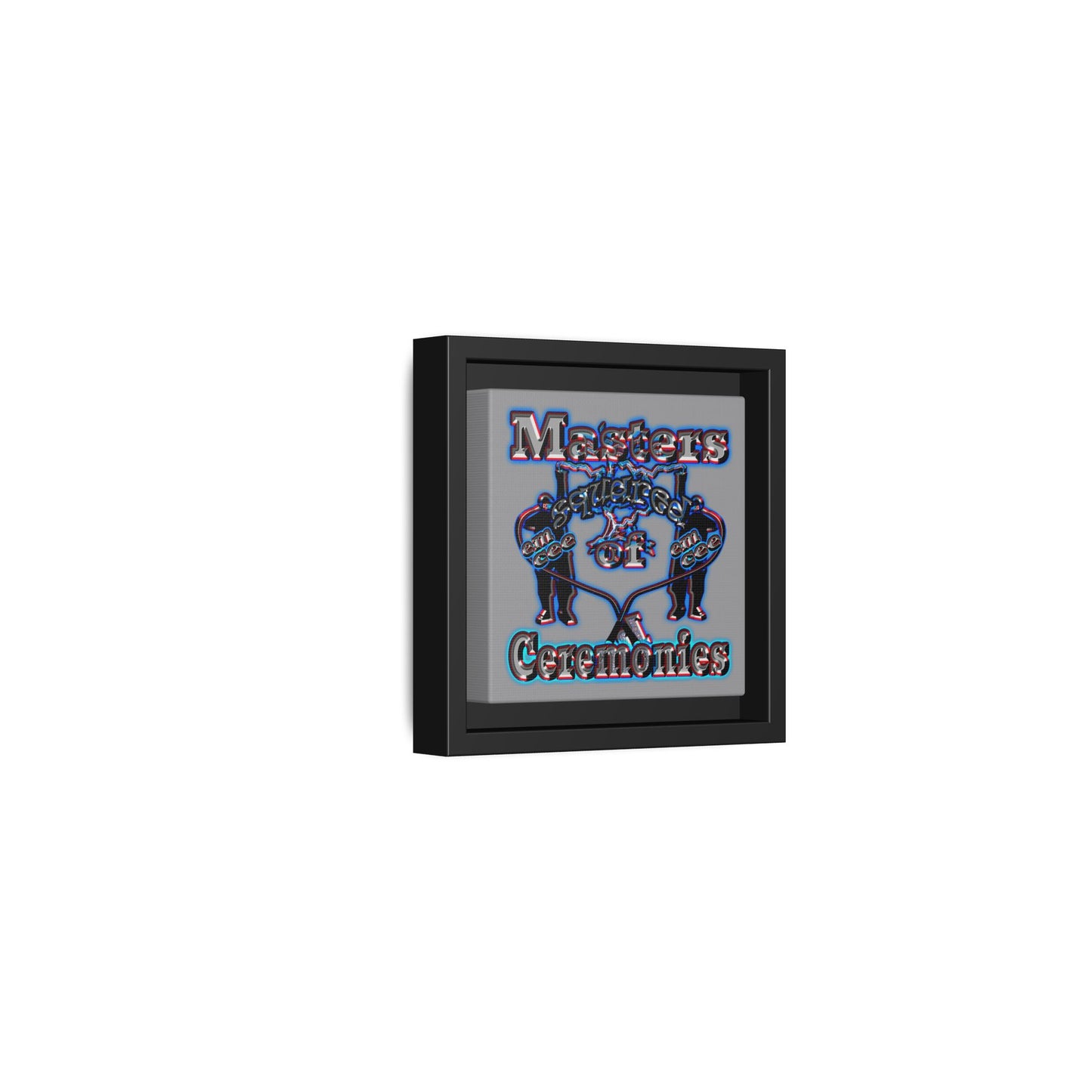 em cee squared - framed canvas art (grey)