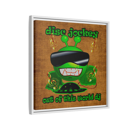 disc jockey - framed canvas art (brown papyrus)