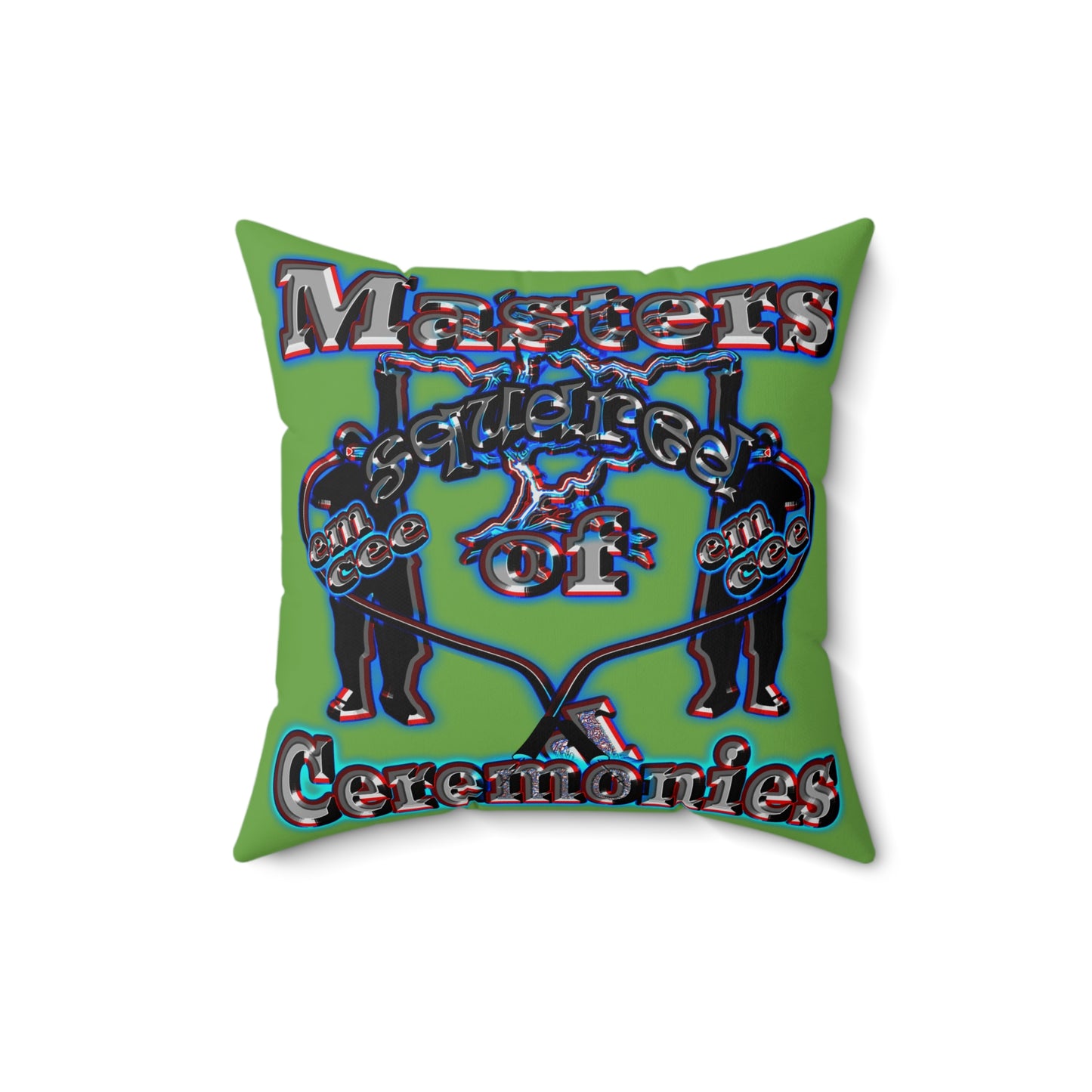 em cee squared - Spun Polyester Square Pillow - (green)
